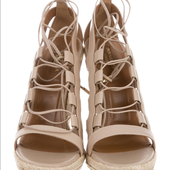 Taupe Aquazzura Amazon wedges - Picture 3 of 9